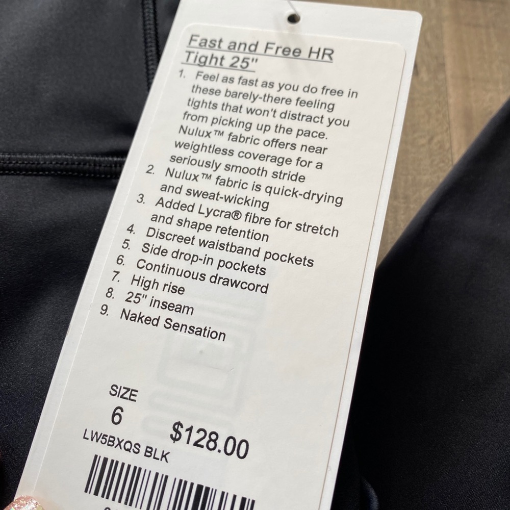 🚫SOLD🚫Lululemon fast and free hr tight 25” nulux - Picture 2 of 4
